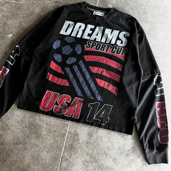 Logo DTG Printing Long Sleeve T shirts graphic t-shirts